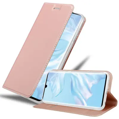 Cadorabo Ohišje, združljivo z Huawei P30 PRO v klasična rožnata zlata - Zaščitni ovitek z magnetnim zapiranjem, stoječo funkcijo in režo za kartice