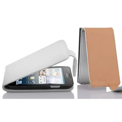 Cadorabo Ohišje, združljivo z Huawei ASCEND G510 / G520 / G525 v snežno bela - Zaščitni ovitek v obliki flipa iz teksturiranega umetnega usnja