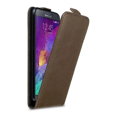 Cadorabo Ohišje, združljivo z Samsung Galaxy NOTE 4 v kava rjava - Zaščitni ovitek v obliki flipa z magnetnim zapiranjem