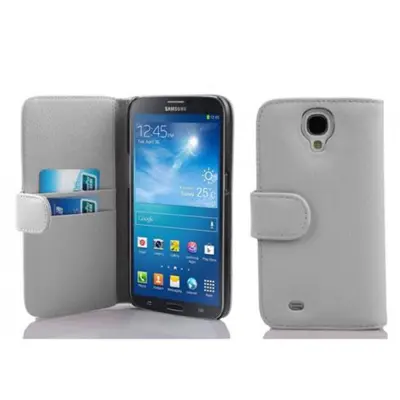 Cadorabo Ohišje, združljivo z Samsung Galaxy MEGA 6.3 v snežno bela - Zaščitni ovitek iz teksturiranega umetnega usnja in žep za kartice