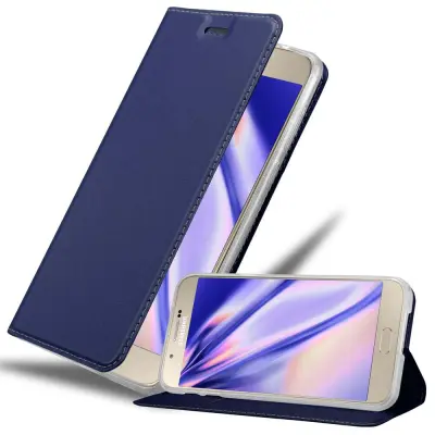 CADORABO Samsung Galaxy A8 2015 v klasična temno modra - Zaščitni ovitek z magnetnim zapiranjem, stoječo funkcijo in režo za kartice