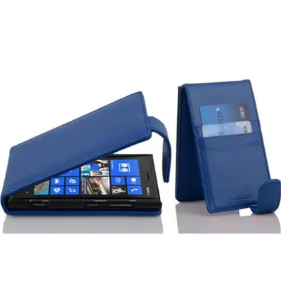 Cadorabo Ohišje, združljivo z Nokia Lumia 920 v mornarsko modra - Zaščitni ovitek v obliki flipa iz teksturiranega umetnega usnja
