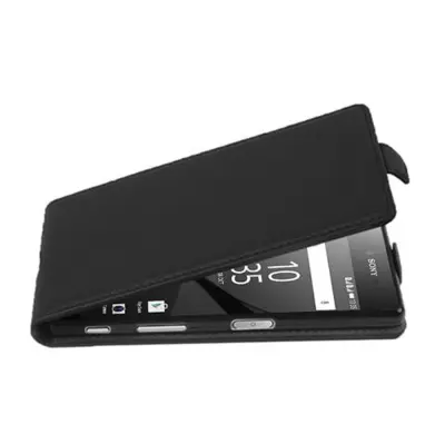 Cadorabo Ohišje, združljivo z Sony Xperia Z5 COMPACT v oksidna črna - Zaščitni ovitek v obliki flipa iz teksturiranega umetnega usnja