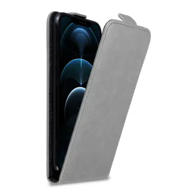 Cadorabo Ohišje, združljivo z Apple iPhone 12 PRO MAX v titanovo siva - Zaščitni ovitek v obliki flipa z magnetnim zapiranjem