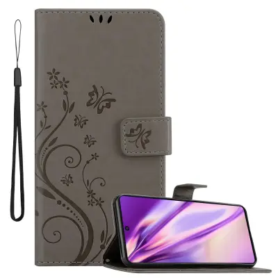 CADORABO Samsung Galaxy A91/S10 LITE/M80s v klasična črna - ovitek v cvetličnem dizajnu z magnetnim zapiranjem, stoječo funkcijo in režami za kartice