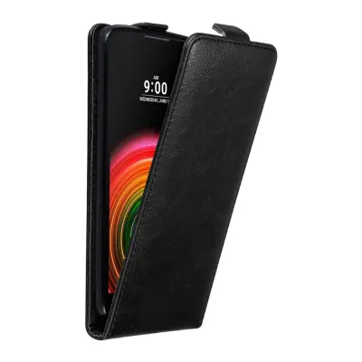 Cadorabo Ohišje, združljivo z LG X POWER v nočna črna - Zaščitni ovitek v obliki flipa z magnetnim zapiranjem
