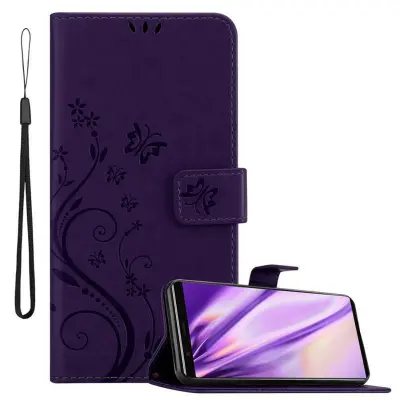 CADORABO Sony Xperia 5 v klasična temno modra - ovitek v cvetličnem dizajnu z magnetnim zapiranjem, stoječo funkcijo in režami za kartice