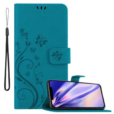 CADORABO Apple iPhone 12/12 PRO v klasična rožnata zlata - ovitek v cvetličnem dizajnu z magnetnim zapiranjem, stoječo funkcijo in režami za kartice