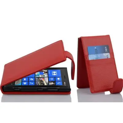 Cadorabo Ohišje, združljivo z Nokia Lumia 920 v rdeče sladkorno jabolko - Zaščitni ovitek v obliki flipa iz teksturiranega umetnega usnja