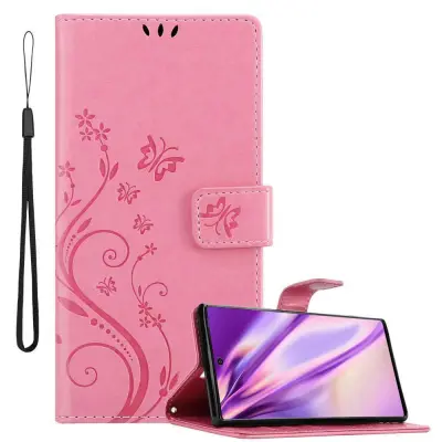 CADORABO Samsung Galaxy NOTE 10 PLUS v klasična zlata - ovitek v cvetličnem dizajnu z magnetnim zapiranjem, stoječo funkcijo in režami za kartice
