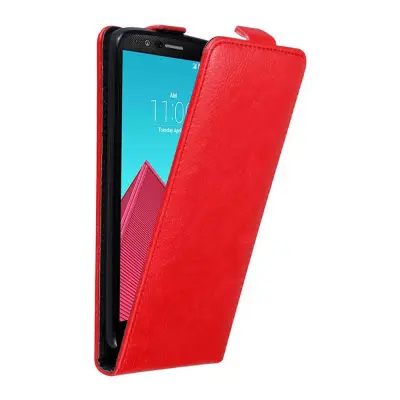 Cadorabo Ohišje, združljivo z LG G4 / G4 PLUS v rdeče jabolko - Zaščitni ovitek v obliki flipa z magnetnim zapiranjem