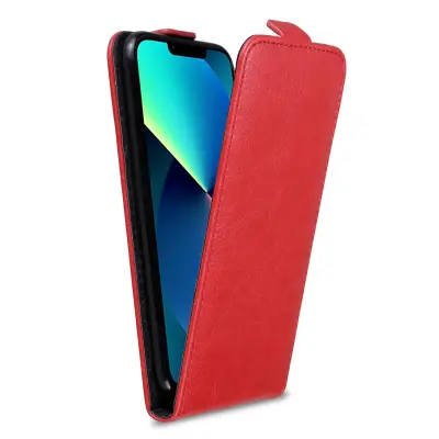Cadorabo Ohišje, združljivo z Apple iPhone 13 v čili rdeča - Zaščitni ovitek v obliki flipa iz gladkega umetnega usnja