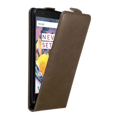 Cadorabo Ohišje, združljivo z OnePlus 3 / 3T v kava rjava - Zaščitni ovitek v obliki flipa z magnetnim zapiranjem