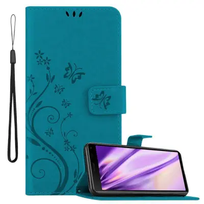 CADORABO Sony Xperia 8 v klasična rožnata zlata - ovitek v cvetličnem dizajnu z magnetnim zapiranjem, stoječo funkcijo in režami za kartice