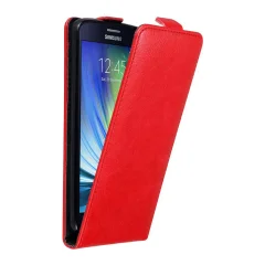 Cadorabo Ohišje, združljivo z Samsung Galaxy A7 2015 v rdeče jabolko - Zaščitni ovitek v obliki flipa z magnetnim zapiranjem