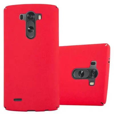 Cadorabo Case, združljiv z LG -om v Frosty Red - Hard Case zaščitni pokrov v zmrznjenem videzu proti praskam in udarcem