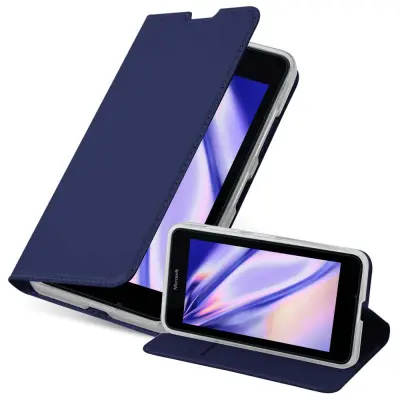 Cadorabo Ohišje, združljivo z Nokia Lumia 640 v klasična temno modra - Zaščitni ovitek z magnetnim zapiranjem, stoječo funkcijo in režo za kartice