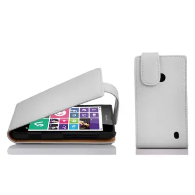 Cadorabo Ohišje, združljivo z Nokia Lumia 630 / 635 v snežno bela - Zaščitni ovitek v obliki flipa iz teksturiranega umetnega usnja