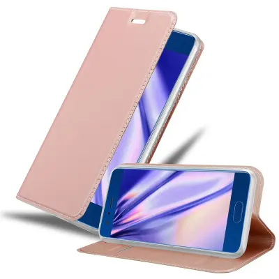 Cadorabo Ohišje, združljivo z Honor 9 v klasična rožnata zlata - Zaščitni ovitek z magnetnim zapiranjem, stoječo funkcijo in režo za kartice