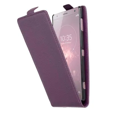 Cadorabo Ohišje, združljivo z Sony Xperia XZ2 v pastelno vijolično - Zaščitni ovitek v obliki flipa iz teksturiranega umetnega usnja