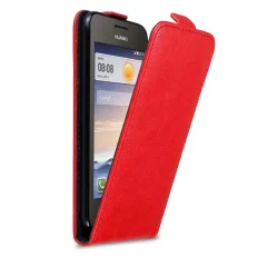 Cadorabo Ohišje, združljivo z Huawei Y3 / Y3C / Y330 / Y331 / Y360 v rdeče jabolko - Zaščitni ovitek v obliki flipa z magnetnim zapiranjem