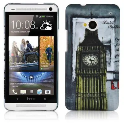 CADORABO CARE, združljiv s HTC z Londonom - Big Ben Print - Trda zaščitna platnica v trendovskem oblikovanju
