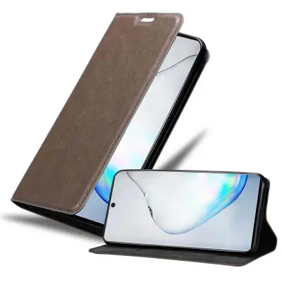Cadorabo Ohišje, združljivo z Samsung Galaxy NOTE 10 v kavovinsko rdeča - Zaščitni ovitek z magnetnim zapiranjem, stoječo funkcijo in režo za kartice