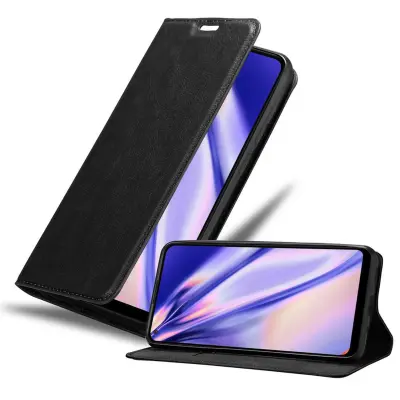 Cadorabo Ohišje, združljivo z Samsung Galaxy A11 / M11 v nočna črna - Zaščitni ovitek z magnetnim zapiranjem, stoječo funkcijo in režo za kartice