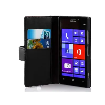 Cadorabo Ohišje, združljivo z Nokia Lumia 925 v oksid črna - Zaščitni ovitek iz gladkega umetnega usnja in žep za kartice