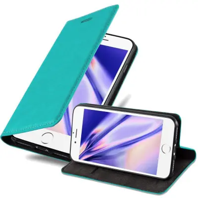 CADORABO Apple iPhone 7 PLUS/7S PLUS/8 PLUS v bencinsko turkizna - Zaščitni ovitek z magnetnim zapiranjem, stoječo funkcijo in režo za kartice