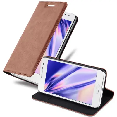 Cadorabo Ohišje, združljivo z Samsung Galaxy A3 2015 v kapučino rjava - Zaščitni ovitek z magnetnim zapiranjem, stoječo funkcijo in režo za kartice