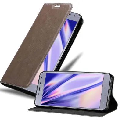 Cadorabo Ohišje, združljivo z Samsung Galaxy J4 2018 v kavovinsko rdeča - Zaščitni ovitek z magnetnim zapiranjem, stoječo funkcijo in režo za kartice