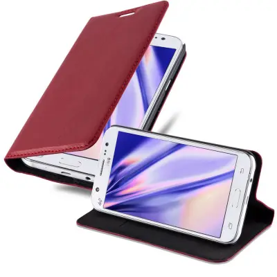 Cadorabo Ohišje, združljivo z Samsung Galaxy J7 2015 v rdeče jabolko - Zaščitni ovitek z magnetnim zapiranjem, stoječo funkcijo in režo za kartice