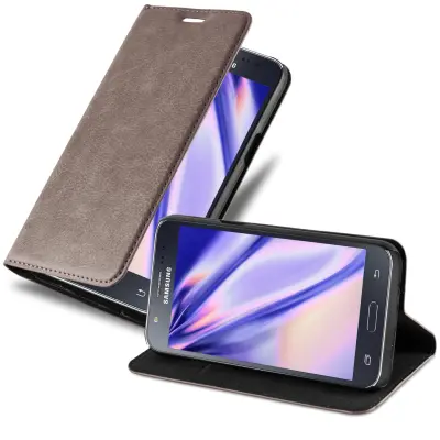 Cadorabo Ohišje, združljivo z Samsung Galaxy J5 2015 v kavovinsko rdeča - Zaščitni ovitek z magnetnim zapiranjem, stoječo funkcijo in režo za kartice