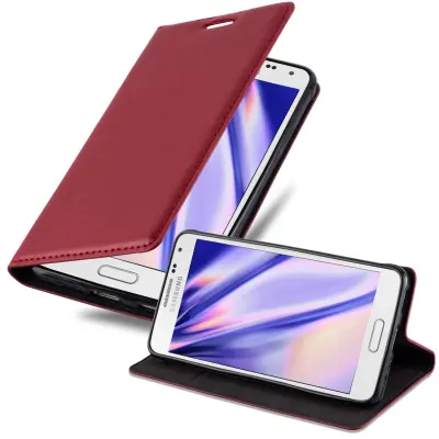 Cadorabo Ohišje, združljivo z Samsung Galaxy ALPHA v rdeče jabolko - Zaščitni ovitek z magnetnim zapiranjem, stoječo funkcijo in režo za kartice
