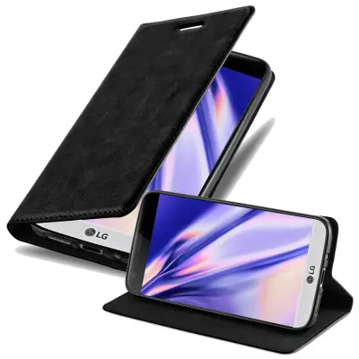 Cadorabo Ohišje, združljivo z LG G5 v nočna črna - Zaščitni ovitek z magnetnim zapiranjem, stoječo funkcijo in režo za kartice