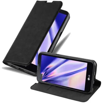 Cadorabo Ohišje, združljivo z LG X SCREEN v nočna črna - Zaščitni ovitek z magnetnim zapiranjem, stoječo funkcijo in režo za kartice