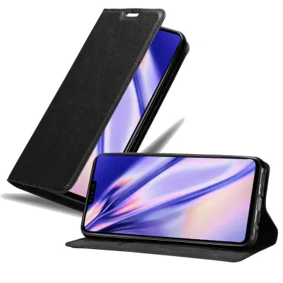 Cadorabo Ohišje, združljivo z LG V50 v nočna črna - Zaščitni ovitek z magnetnim zapiranjem, stoječo funkcijo in režo za kartice