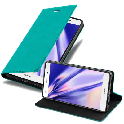CADORABO Huawei P8 LITE 2017/P9 LITE 2017 v bencinsko turkizna - Zaščitni ovitek z magnetnim zapiranjem, stoječo funkcijo in režo za kartice