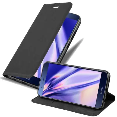 Cadorabo Ohišje, združljivo z Honor 8 PRO v nočna črna - Zaščitni ovitek z magnetnim zapiranjem, stoječo funkcijo in režo za kartice
