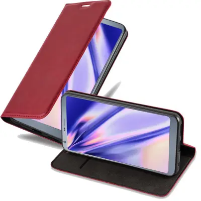 Cadorabo Ohišje, združljivo z LG G6 v rdeče jabolko - Zaščitni ovitek z magnetnim zapiranjem, stoječo funkcijo in režo za kartice