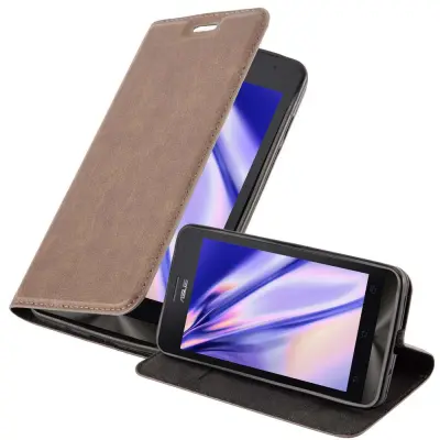 Cadorabo Ohišje, združljivo z Asus ZenFone 5 2014 v kavovinsko rdeča - Zaščitni ovitek z magnetnim zapiranjem, stoječo funkcijo in režo za kartice