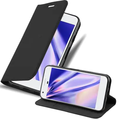 Cadorabo Ohišje, združljivo z Google PIXEL v nočna črna - Zaščitni ovitek z magnetnim zapiranjem, stoječo funkcijo in režo za kartice