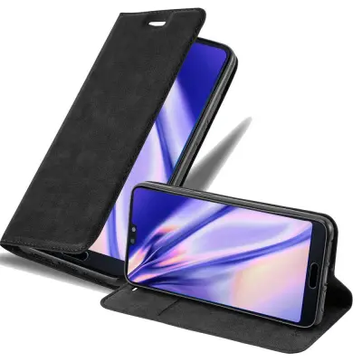 Cadorabo Ohišje, združljivo z Huawei P20 v nočna črna - Zaščitni ovitek z magnetnim zapiranjem, stoječo funkcijo in režo za kartice