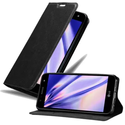 Cadorabo Ohišje, združljivo z LG X POWER 3 v nočna črna - Zaščitni ovitek z magnetnim zapiranjem, stoječo funkcijo in režo za kartice