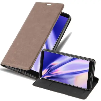 Cadorabo Ohišje, združljivo z Huawei MATE 10 v kavovinsko rdeča - Zaščitni ovitek z magnetnim zapiranjem, stoječo funkcijo in režo za kartice