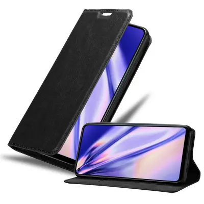 Cadorabo Ohišje, združljivo z Huawei P40 LITE E v nočna črna - Zaščitni ovitek z magnetnim zapiranjem, stoječo funkcijo in režo za kartice