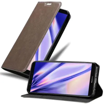 CADORABO Huawei P SMART 2018/Enjoy 7S v kavovinsko rdeča - Zaščitni ovitek z magnetnim zapiranjem, stoječo funkcijo in režo za kartice