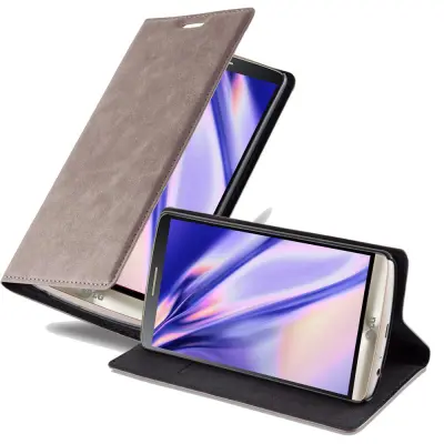 Cadorabo Ohišje, združljivo z LG G3 v kavovinsko rdeča - Zaščitni ovitek z magnetnim zapiranjem, stoječo funkcijo in režo za kartice