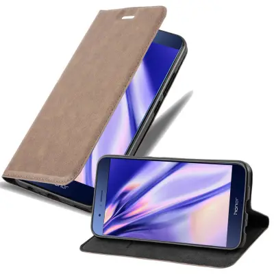 Cadorabo Ohišje, združljivo z Honor 8 PRO v kavovinsko rdeča - Zaščitni ovitek z magnetnim zapiranjem, stoječo funkcijo in režo za kartice